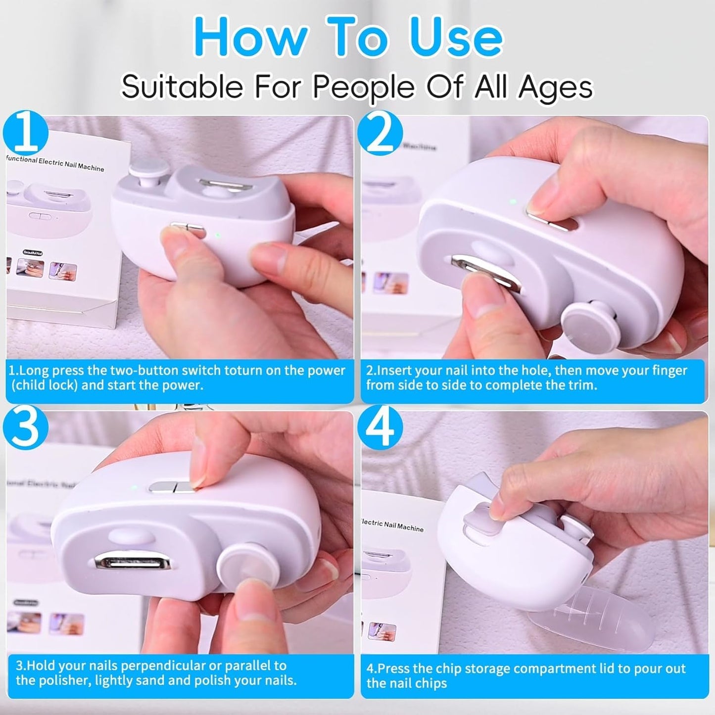 2 In 1 Electric Nail Clipper